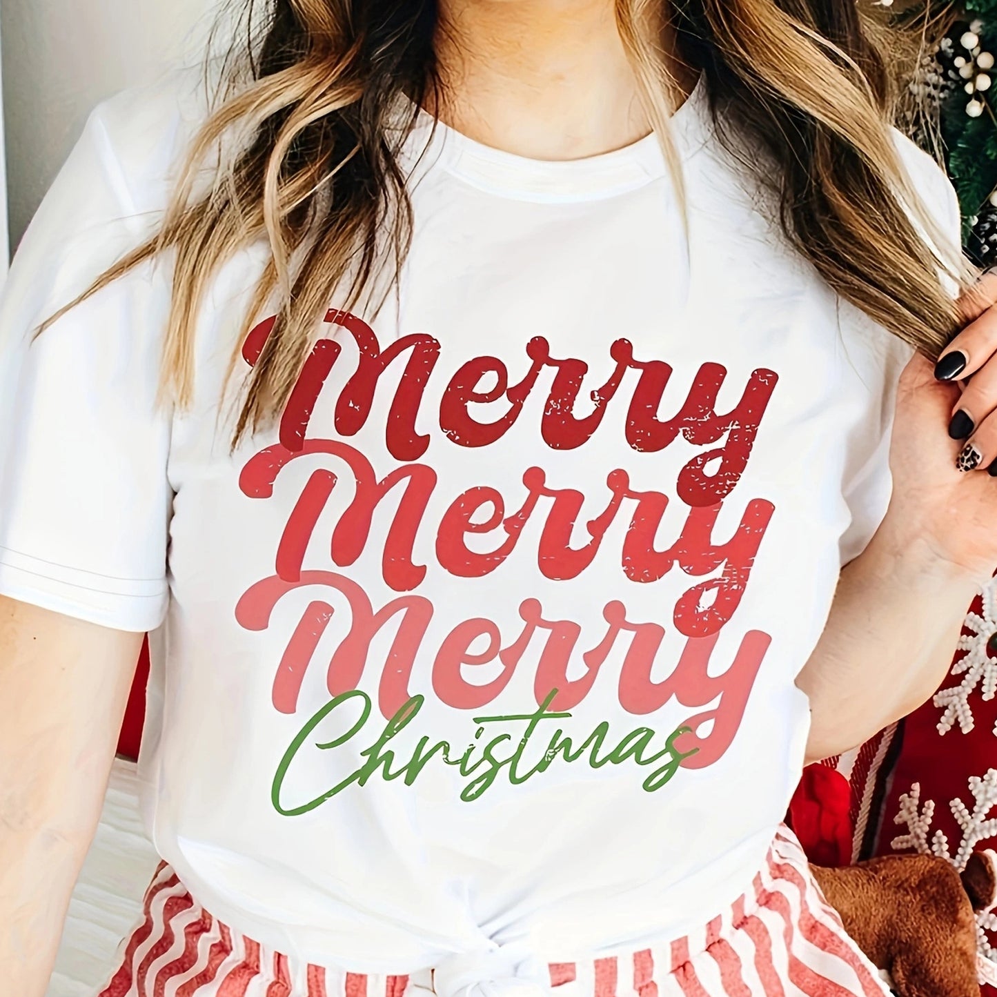 Women's Round Neck Print T-shirt