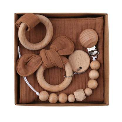 Baby Muslin Wooden Gift Sets