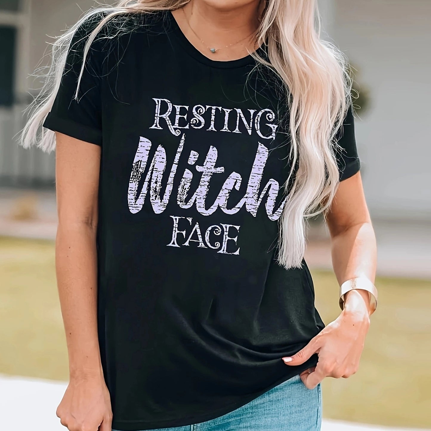 Women's Round Neck Print T-shirt