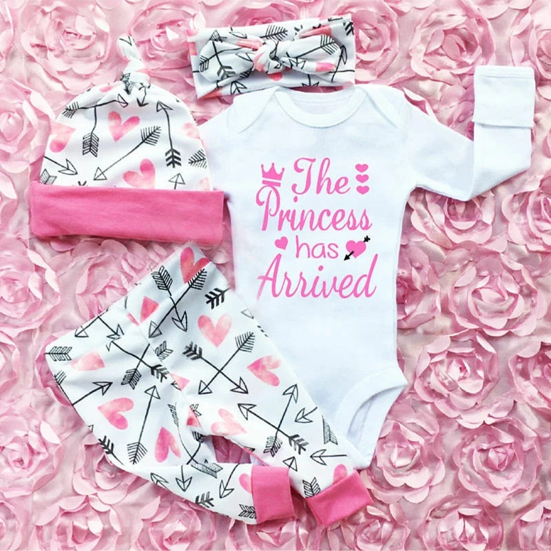 Baby The Princess Has Arrived Outfit 4pcs set