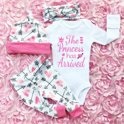 Baby The Princess Has Arrived Outfit 4pcs set
