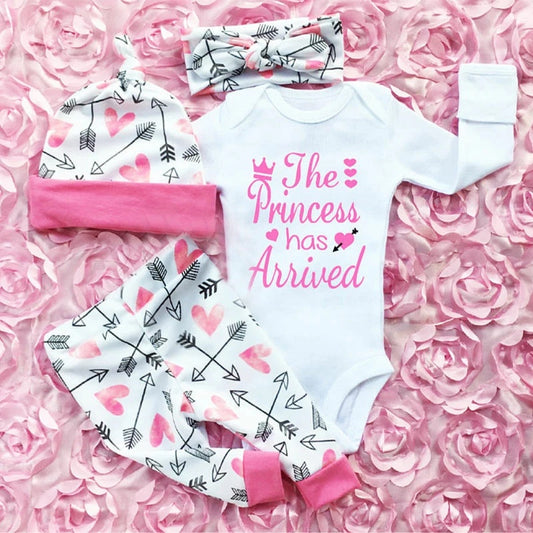 Baby The Princess Has Arrived Outfit 4pcs set