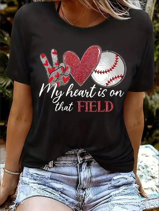 Women's My Heart Is On That Field T-Shirt