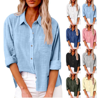 Women's Linen Button-Down Shirt