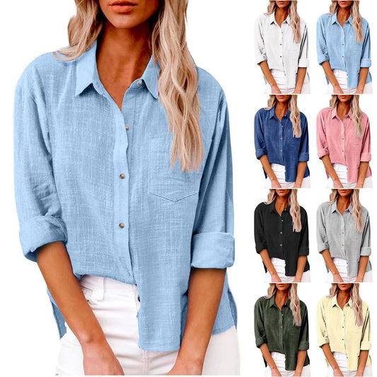 Women's Linen Button-Down Shirt