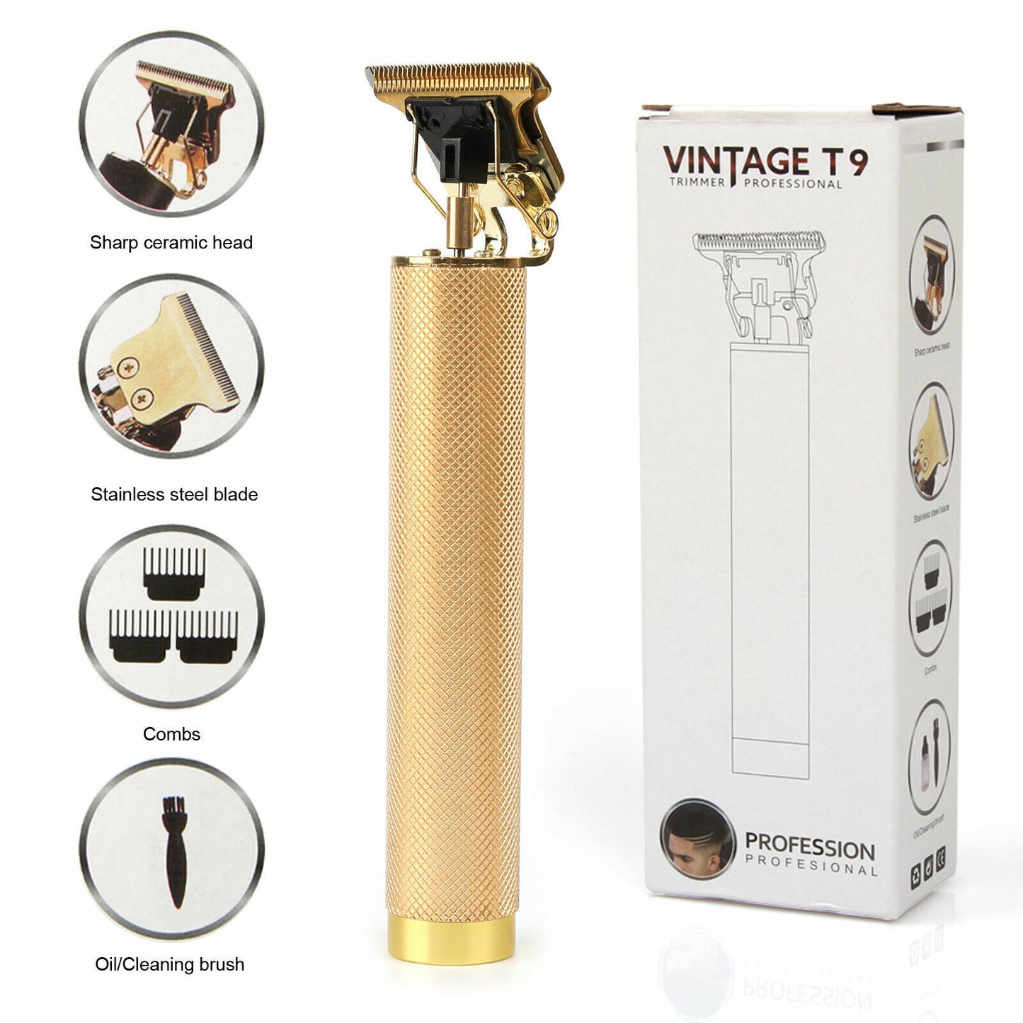 Vintage T9 Rechargeable Hair Clippers