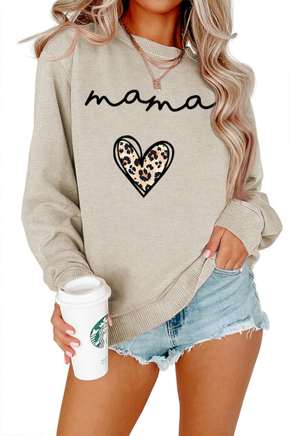Mama Leopard Heart Sweatshirt