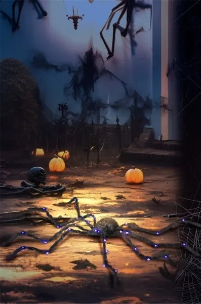Lighted Black Spider Decor