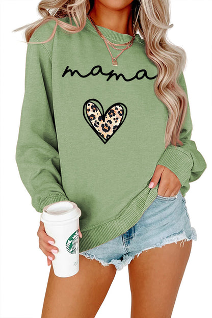 Mama Leopard Heart Sweatshirt