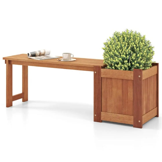 Wooden Planter Box Bench