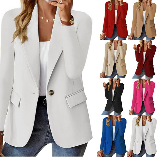 Women's Lapel Button Jacket