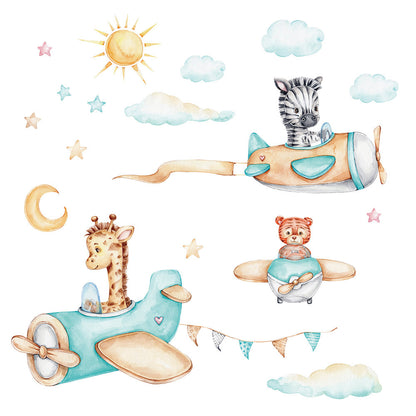 Children's Flying Zoo Animal Wall Decal