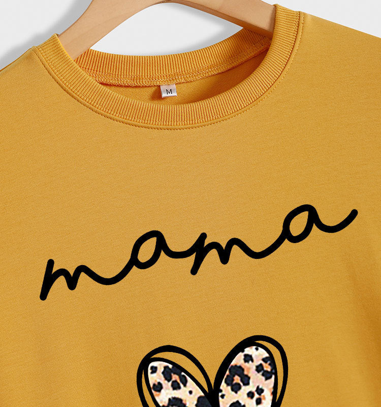 Mama Leopard Heart Sweatshirt