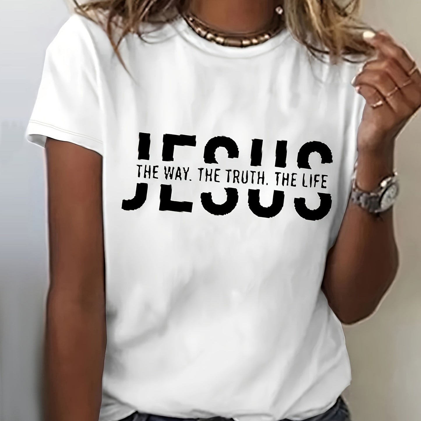 Women's Round Neck Print T-shirt