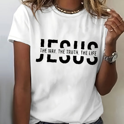 Women's Round Neck Print T-shirt