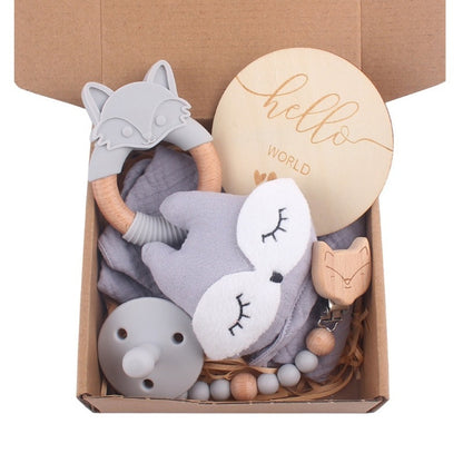 Baby Muslin Wooden Gift Sets