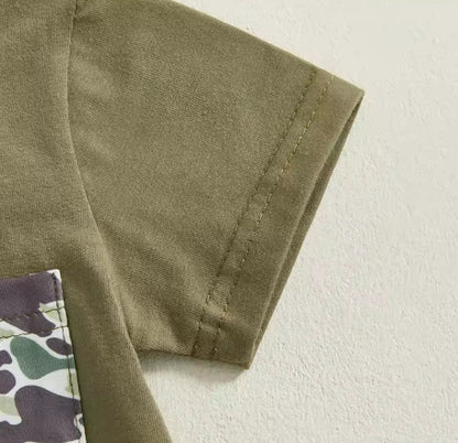 Boy's Old School Camo Outfit 2pcs set
