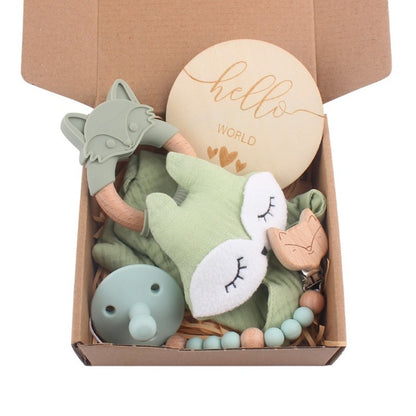 Baby Muslin Wooden Gift Sets